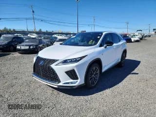✅ 2022 Lexus RX 450h F Sport • VIN: 2T2YGMDA4NC073471 • Lot: 76089234. Listed on Copart with 3,960 mi. Free auction sales archive from the USA and detailed vehicle history report at DreamBid. Image 1.