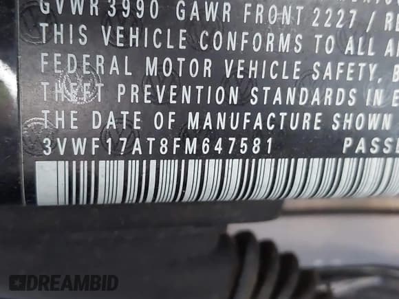 ✅ 2015 Volkswagen Beetle Fleet Edition • VIN: 3VWF17AT8FM647581 • Lot: 42320180. Listed on IAAI with 148,257 mi. Free auction sales archive from the USA and detailed vehicle history report at DreamBid. Image 9.