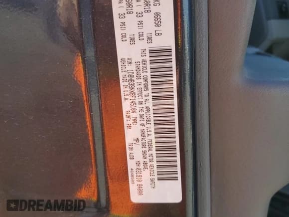 ✅ 2008 Dodge Durango • VIN: 1D8HB38NX8F145104 • Lot: 76868054. Listed on Copart with 130,609 mi. Free auction sales archive from the USA and detailed vehicle history report at DreamBid. Image 16.