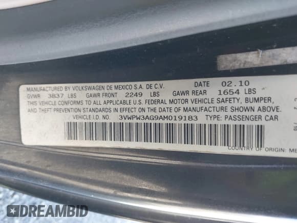 ✅ 2010 Volkswagen Beetle • VIN: 3VWPW3AG9AM019183 • Лот: 41807843. Опубликован ранее на IAAI с пробегом 134 642 миль. Бесплатный доступ к архиву аукционных продаж из США и подробный отчёт об истории автомобиля на DreamBid. Изображение 9.