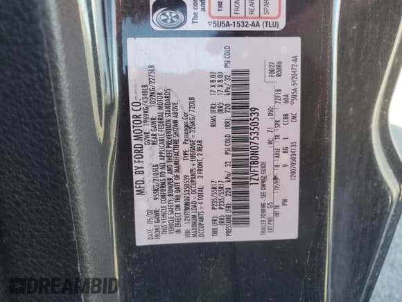 ✅ 2007 Ford Mustang Deluxe • VIN: 1ZVFT80N075350539 • Lot: 85910765. Listed on Copart with 212,108 mi. Free auction sales archive from the USA and detailed vehicle history report at DreamBid. Image 12.