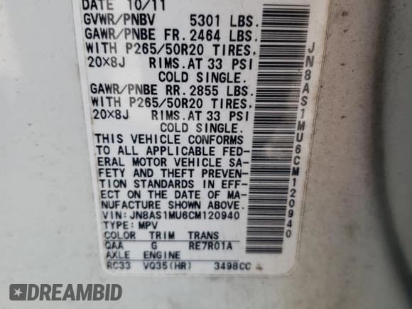 ✅ 2012 Infiniti FX • VIN: JN8AS1MU6CM120940 • Lot: 89513495. Wystawiony na Copart z przebiegiem 202 231 mil. Bezpłatny archiwum sprzedaży aukcyjnych z USA i szczegółowy raport historii pojazdu na DreamBid. Zdjęcie 13.