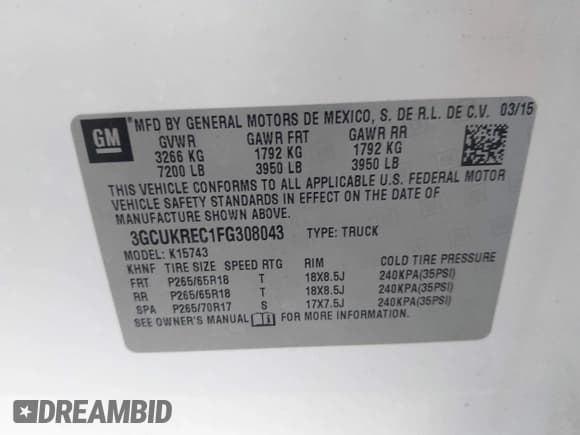 ✅ 2015 Chevrolet Silverado 1500 LT • VIN: 3GCUKREC1FG308043 • Лот: 43293725. Опубликован ранее на IAAI с пробегом 60 363 миль. Бесплатный доступ к архиву аукционных продаж из США и подробный отчёт об истории автомобиля на DreamBid. Изображение 9.