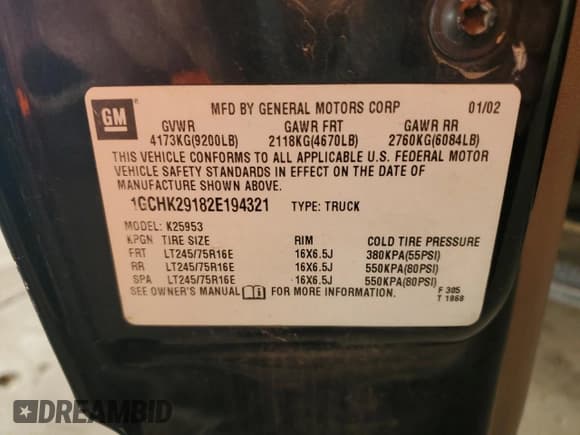 ✅ 2002 Chevrolet Silverado 2500HD LS • VIN: 1GCHK29182E194321 • Лот: 56039815. Опубликован ранее на Copart с пробегом 321 015 миль. Бесплатный доступ к архиву аукционных продаж из США и подробный отчёт об истории автомобиля на DreamBid. Изображение 13.