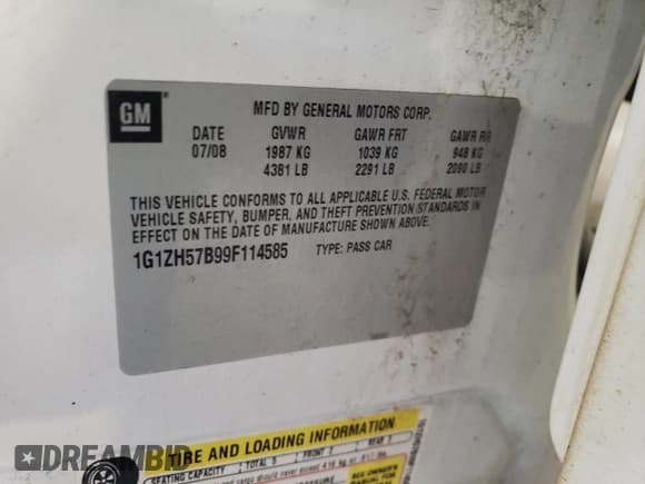 ✅ 2009 Chevrolet Malibu 1LT • VIN: 1G1ZH57B99F114585 • Lot: 72183494. Listed on Copart with 208,797 mi. Free auction sales archive from the USA and detailed vehicle history report at DreamBid. Image 12.