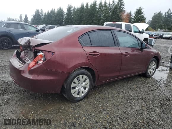 ✅ 2012 Honda Civic LX • VIN: 19XFB2F59CE384052 • Lot: 93137685. Listed on Copart with 145,316 mi. Free auction sales archive from the USA and detailed vehicle history report at DreamBid. Image 3.