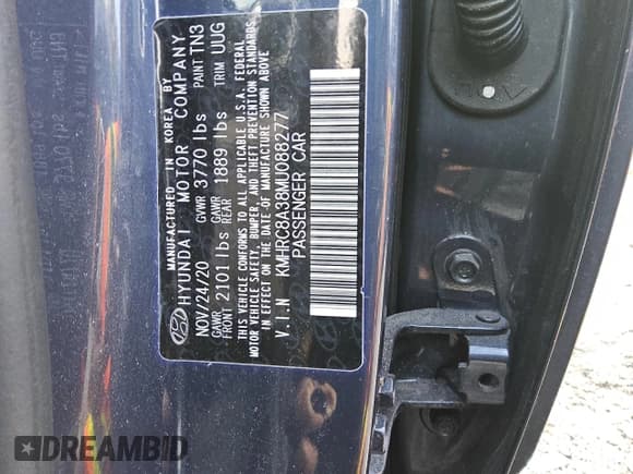 ✅ 2021 Hyundai Venue SEL • VIN: KMHRC8A38MU088277 • Lot: 89126655. Listed on Copart with 72,392 mi. Free auction sales archive from the USA and detailed vehicle history report at DreamBid. Image 13.