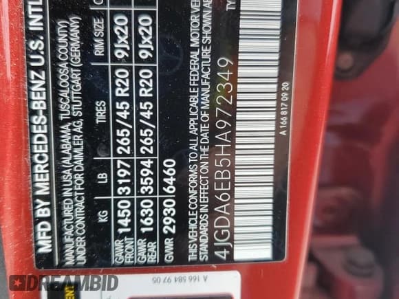 ✅ 2017 Mercedes-Benz GLE 43 AMG • VIN: 4JGDA6EB5HA972349 • Lot: 67997085. Wystawiony na Copart z przebiegiem 38 845 mil. Bezpłatny archiwum sprzedaży aukcyjnych z USA i szczegółowy raport historii pojazdu na DreamBid. Zdjęcie 13.