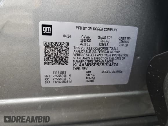 ✅ 2025 Buick Encore GX Preferred • VIN: KL4AMBSP8SB014874 • Lot: 80333035. Listed on Copart with 10,044 mi. Free auction sales archive from the USA and detailed vehicle history report at DreamBid. Image 13.