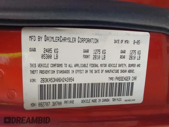 ✅ 2006 Dodge Charger R/T • VIN: 2B3KA53H06H242054 • Лот: 43086617. Опубликован ранее на IAAI с пробегом 122 373 миль. Бесплатный доступ к архиву аукционных продаж из США и подробный отчёт об истории автомобиля на DreamBid. Изображение 9.