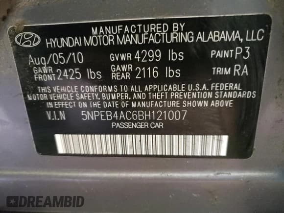✅ 2011 Hyundai Sonata GLS • VIN: 5NPEB4AC6BH121007 • Lot: 73310864. Wystawiony na Copart z przebiegiem 212 959 mil. Bezpłatny archiwum sprzedaży aukcyjnych z USA i szczegółowy raport historii pojazdu na DreamBid. Zdjęcie 13.