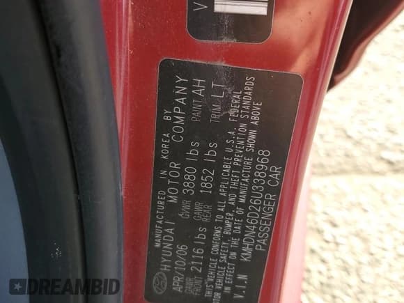 ✅ 2006 Hyundai Elantra GLS • VIN: KMHDN46D26U338968 • Лот: 82540575. Опубликован ранее на Copart с пробегом 135 436 миль. Бесплатный доступ к архиву аукционных продаж из США и подробный отчёт об истории автомобиля на DreamBid. Изображение 12.