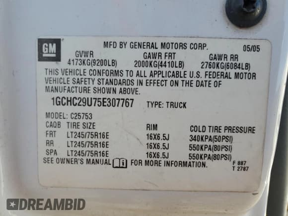 ✅ 2005 Chevrolet Silverado 2500HD Work Truck • VIN: 1GCHC29U75E307767 • Lot: 92182685. Wystawiony na Copart z przebiegiem 268 584 mil. Bezpłatny archiwum sprzedaży aukcyjnych z USA i szczegółowy raport historii pojazdu na DreamBid. Zdjęcie 12.