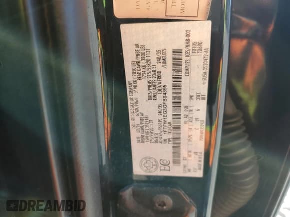 ✅ 2016 Ford F-150 XLT • VIN: 1FTFW1EG3GFB04395 • Lot: 90026475. Listed on Copart with 120,030 mi. Free auction sales archive from the USA and detailed vehicle history report at DreamBid. Image 13.