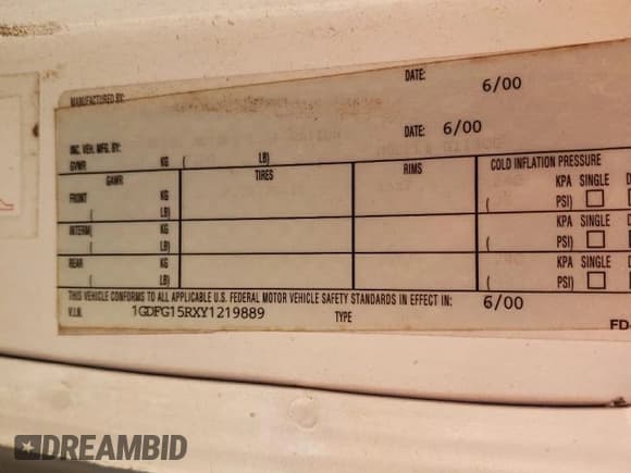 ✅ 2000 GMC Savana Cargo RV Conversion • VIN: 1GDFG15RXY1219889 • Lot: 76055684. Wystawiony na Copart z przebiegiem 129 427 mil. Bezpłatny archiwum sprzedaży aukcyjnych z USA i szczegółowy raport historii pojazdu na DreamBid. Zdjęcie 13.