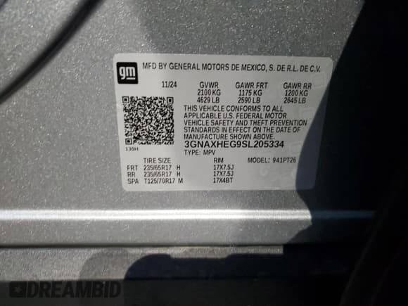 ✅ 2025 Chevrolet Equinox FWD LT • VIN: 3GNAXHEG9SL205334 • Lot: 68024145. Wystawiony na Copart z przebiegiem 12 836 mil. Bezpłatny archiwum sprzedaży aukcyjnych z USA i szczegółowy raport historii pojazdu na DreamBid. Zdjęcie 14.