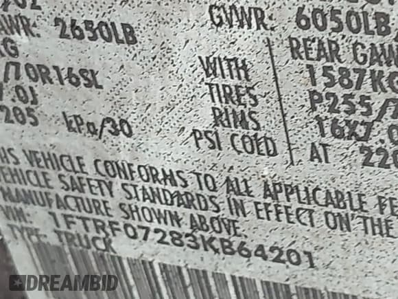 ✅ 2003 Ford F-150 XL • VIN: 1FTRF07283KB64201 • Лот: 43740271. Опубликован ранее на IAAI с пробегом Не указан. Бесплатный доступ к архиву аукционных продаж из США и подробный отчёт об истории автомобиля на DreamBid. Изображение 9.