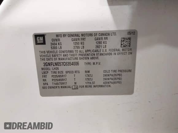 2012 Chevrolet Equinox 2LT z VIN 2GNFLNE57C6354006, wystawiony jako IAAI lot #43368625 z przebiegiem 132 979 mil mil oraz . Historia ofert i sprzedaży dostępna na DreamBid. Obrazek 9.