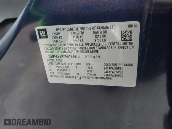 ✅ 2015 Chevrolet Equinox LT • VIN: 2GNFLFEK0F6124470 • Lot: 43887034. Wystawiony na IAAI z przebiegiem 138 179 mil. Bezpłatny archiwum sprzedaży aukcyjnych z USA i szczegółowy raport historii pojazdu na DreamBid. Zdjęcie 9.