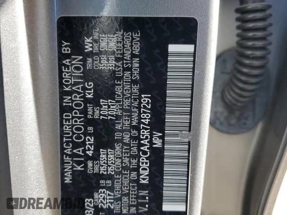 ✅ 2024 Kia Seltos LX • VIN: KNDEPCAA5R7487291 • Lot: 86874685. Wystawiony na Copart z przebiegiem 20 113 mil. Bezpłatny archiwum sprzedaży aukcyjnych z USA i szczegółowy raport historii pojazdu na DreamBid. Zdjęcie 13.