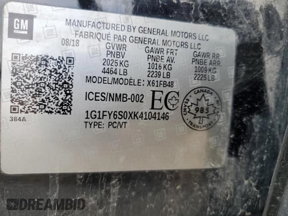 ✅ 2019 Chevrolet Bolt EV LT • VIN: 1G1FY6S0XK4104146 • Lot: 66765014. Wystawiony na Copart z przebiegiem 92 492 mil. Bezpłatny archiwum sprzedaży aukcyjnych z USA i szczegółowy raport historii pojazdu na DreamBid. Zdjęcie 12.