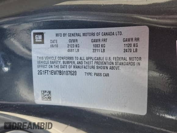 2011 Chevrolet Camaro 2SS с VIN 2G1FT1EW7B9107620, выставлен на аукционе Copart как лот 68120775 с пробегом 153 984 миль миль и Списание • Salvage title. История ставок и продаж доступна на DreamBid. Изображение 12.