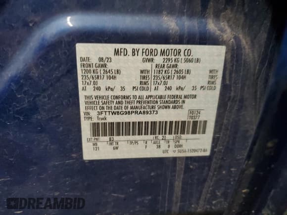 ✅ 2023 Ford Maverick Lariat Advanced • VIN: 3FTTW8G98PRA89373 • Лот: 53292635. Опубликован ранее на Copart с пробегом 43 080 миль. Бесплатный доступ к архиву аукционных продаж из США и подробный отчёт об истории автомобиля на DreamBid. Изображение 13.