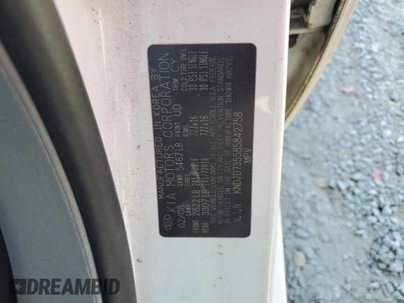 ✅ 2008 Kia Sorento LX • VIN: KNDJD735585842758 • Lot: 80736385. Wystawiony na Copart z przebiegiem 239 691 mil. Bezpłatny archiwum sprzedaży aukcyjnych z USA i szczegółowy raport historii pojazdu na DreamBid. Zdjęcie 13.