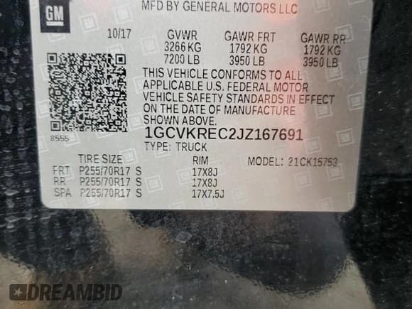 ✅ 2018 Chevrolet Silverado 1500 LT • VIN: 1GCVKREC2JZ167691 • Лот: 74205534. Опубликован ранее на Copart с пробегом 80 129 миль. Бесплатный доступ к архиву аукционных продаж из США и подробный отчёт об истории автомобиля на DreamBid. Изображение 13.