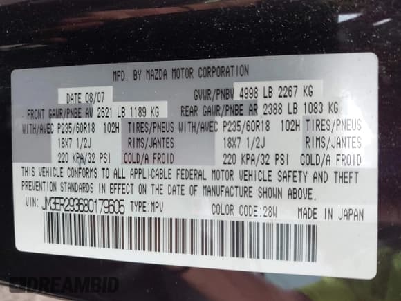 ✅ 2008 Mazda CX-7 Grand Touring • VIN: JM3ER293680179605 • Lot: 42795847. Wystawiony na IAAI z przebiegiem 134 126 mil. Bezpłatny archiwum sprzedaży aukcyjnych z USA i szczegółowy raport historii pojazdu na DreamBid. Zdjęcie 9.