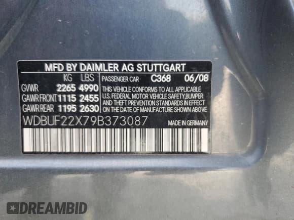 ✅ 2009 Mercedes-Benz E 320 • VIN: WDBUF22X79B373087 • Lot: 68605214. Wystawiony na Copart z przebiegiem 195 757 mil. Bezpłatny archiwum sprzedaży aukcyjnych z USA i szczegółowy raport historii pojazdu na DreamBid. Zdjęcie 12.