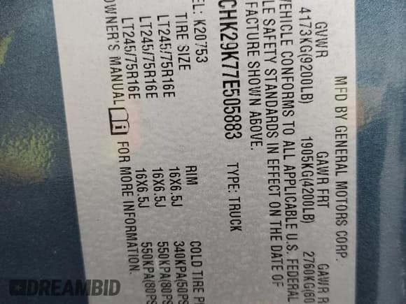 ✅ 2007 Chevrolet Silverado 2500HD Work Truck • VIN: 1GCHK29K77E505883 • Лот: 91685605. Опубликован ранее на Copart с пробегом 199 408 миль. Бесплатный доступ к архиву аукционных продаж из США и подробный отчёт об истории автомобиля на DreamBid. Изображение 13.