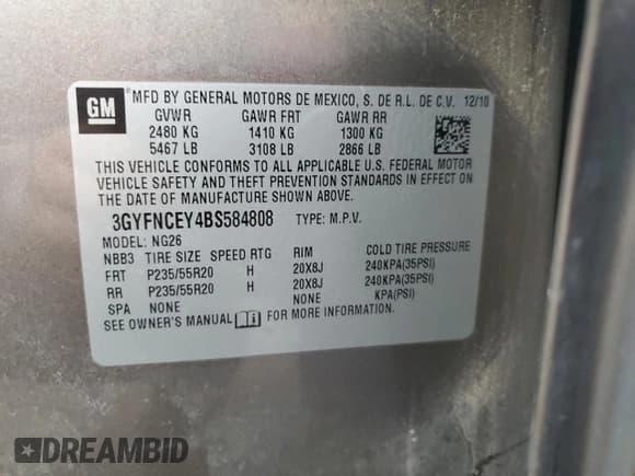 ✅ 2011 Cadillac SRX Premium Collection • VIN: 3GYFNCEY4BS584808 • Lot: 86340055. Wystawiony na Copart z przebiegiem 138 883 mil. Bezpłatny archiwum sprzedaży aukcyjnych z USA i szczegółowy raport historii pojazdu na DreamBid. Zdjęcie 13.