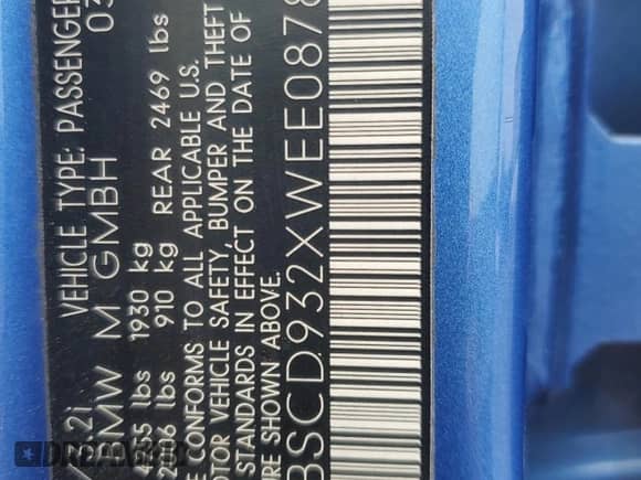 1998 BMW 3 Series M3s with VIN WBSCD932XWEE08788, listed as a Copart auction lot 59890125 with 207,434 mi miles and Salvage title. Bid and sale history available at DreamBid. Image 12.