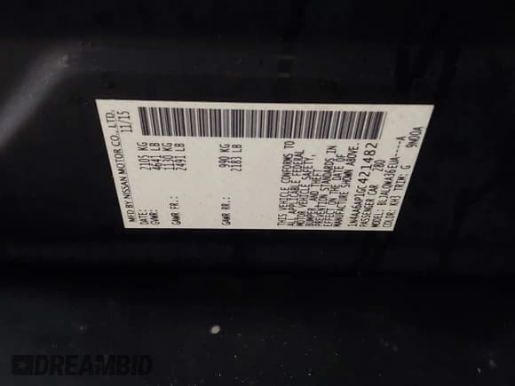 ✅ 2016 Nissan Maxima SL • VIN: 1N4AA6AP1GC421482 • Lot: 43536078. Wystawiony na IAAI z przebiegiem 243 803 mil. Bezpłatny archiwum sprzedaży aukcyjnych z USA i szczegółowy raport historii pojazdu na DreamBid. Zdjęcie 9.