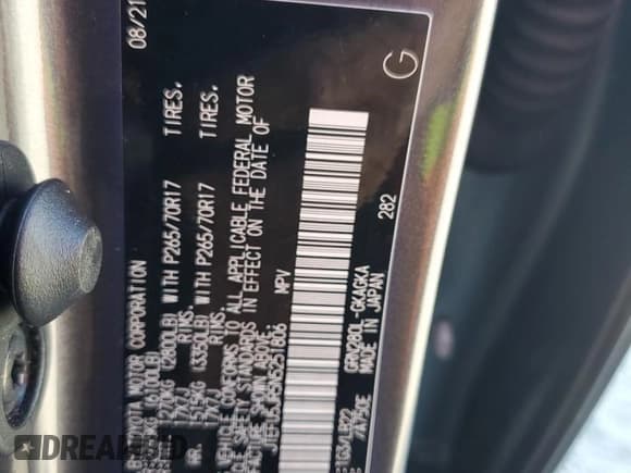 ✅ 2022 Toyota 4Runner SR5 Premium • VIN: JTEFU5JR5N5251806 • Лот: 85711465. Опубликован ранее на Copart с пробегом 34 799 миль. Бесплатный доступ к архиву аукционных продаж из США и подробный отчёт об истории автомобиля на DreamBid. Изображение 13.