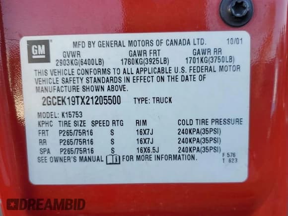 ✅ 2002 Chevrolet Silverado 1500 LT • VIN: 2GCEK19TX21205500 • Лот: 77804774. Опубликован ранее на Copart с пробегом 263 829 миль. Бесплатный доступ к архиву аукционных продаж из США и подробный отчёт об истории автомобиля на DreamBid. Изображение 12.