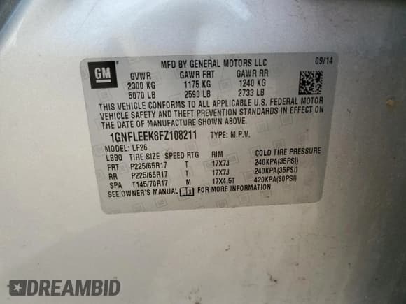 ✅ 2015 Chevrolet Equinox LS • VIN: 1GNFLEEK8FZ108211 • Лот: 56350495. Опубликован ранее на Copart с пробегом 78 999 миль. Бесплатный доступ к архиву аукционных продаж из США и подробный отчёт об истории автомобиля на DreamBid. Изображение 13.