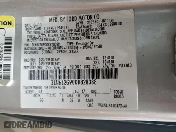 ✅ 2013 Lincoln MKZ • VIN: 3LN6L2G90DR828388 • Lot: 84038295. Wystawiony na Copart z przebiegiem 146 928 mil. Bezpłatny archiwum sprzedaży aukcyjnych z USA i szczegółowy raport historii pojazdu na DreamBid. Zdjęcie 12.