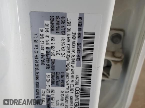 ✅ 2022 Mazda CX-30 S Premium • VIN: 3MVDMBDL1NM439300 • Lot: 82232585. Wystawiony na Copart z przebiegiem 31 649 mil. Bezpłatny archiwum sprzedaży aukcyjnych z USA i szczegółowy raport historii pojazdu na DreamBid. Zdjęcie 13.