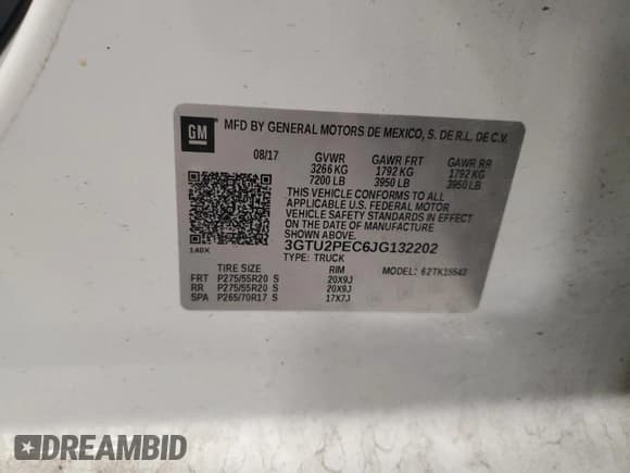 ✅ 2018 GMC Sierra 1500 Denali • VIN: 3GTU2PEC6JG132202 • Лот: 86255295. Опубликован ранее на Copart с пробегом 170 664 миль. Бесплатный доступ к архиву аукционных продаж из США и подробный отчёт об истории автомобиля на DreamBid. Изображение 12.