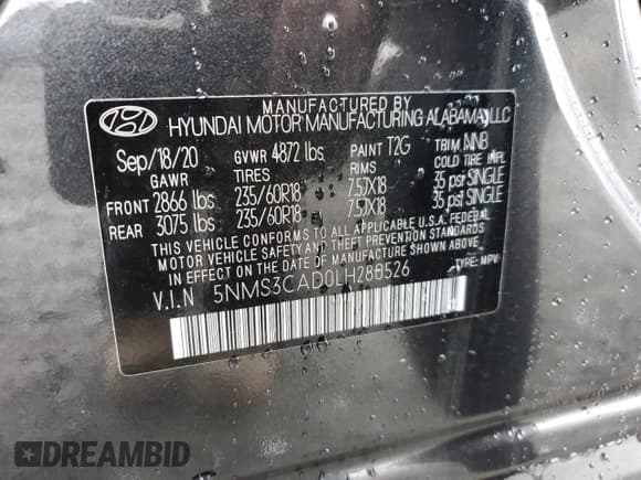 ✅ 2020 Hyundai Santa Fe SEL • VIN: 5NMS3CAD0LH280526 • Lot: 48443364. Wystawiony na Copart z przebiegiem 13 481 mil. Bezpłatny archiwum sprzedaży aukcyjnych z USA i szczegółowy raport historii pojazdu na DreamBid. Zdjęcie 16.