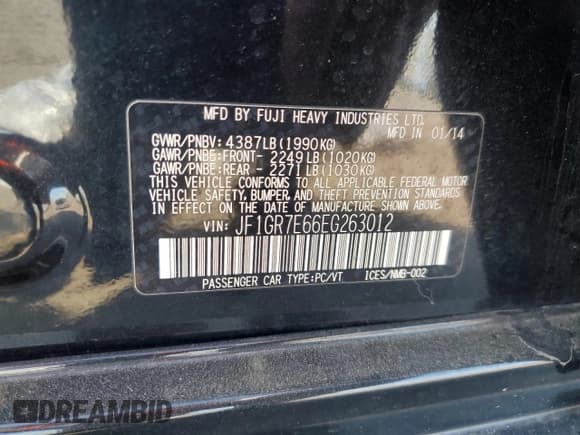 ✅ 2014 Subaru WRX WRX • VIN: JF1GR7E66EG263012 • Lot: 91183095. Wystawiony na Copart z przebiegiem 119 796 mil. Bezpłatny archiwum sprzedaży aukcyjnych z USA i szczegółowy raport historii pojazdu na DreamBid. Zdjęcie 14.