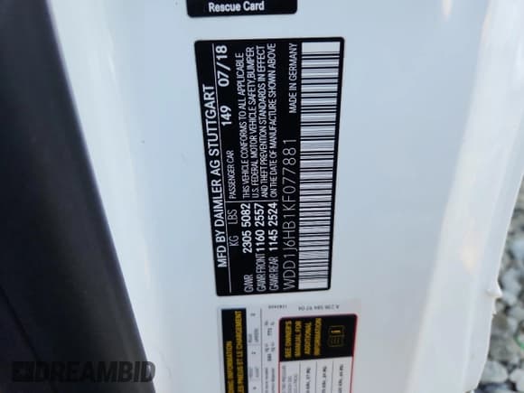 ✅ 2019 Mercedes-Benz E 450 • VIN: WDD1J6HB1KF077881 • Lot: 66197445. Listed on Copart with Not provided. Free auction sales archive from the USA and detailed vehicle history report at DreamBid. Image 13.