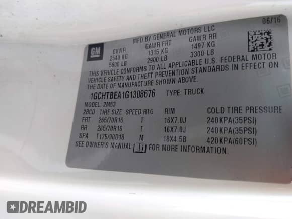 2016 Chevrolet Colorado 4WD WT с VIN 1GCHTBEA1G1308676, выставлен на аукционе IAAI как лот 41683924 с пробегом 128 178 миль миль и . История ставок и продаж доступна на DreamBid. Изображение 9.