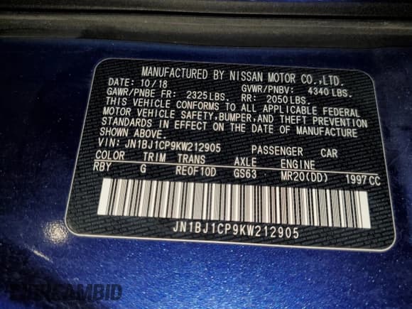 ✅ 2019 Nissan Rogue S • VIN: JN1BJ1CP9KW212905 • Lot: 65751675. Listed on Copart with 69,682 mi. Free auction sales archive from the USA and detailed vehicle history report at DreamBid. Image 13.