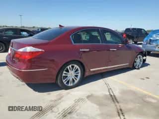 2009 Hyundai Genesis with VIN KMHGC46F09U044266, listed as a Copart auction lot 73326074 with 50,026 mi miles and Salvage title. Bid and sale history available at DreamBid. Image 3.