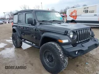 ✅ 2022 Jeep Wrangler Unlimited Sport S • VIN: 1C4HJXDG6NW180234 • Lot: 41908743. Listed on IAAI with 50,704 mi. Free auction sales archive from the USA and detailed vehicle history report at DreamBid. Image 1.
