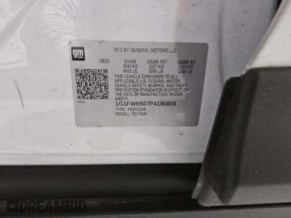 ✅ 2023 Chevrolet Bolt EV 1LT • VIN: 1G1FW6S07P4180808 • Лот: 46594025. Опубликован ранее на Copart с пробегом 28 098 миль. Бесплатный доступ к архиву аукционных продаж из США и подробный отчёт об истории автомобиля на DreamBid. Изображение 13.