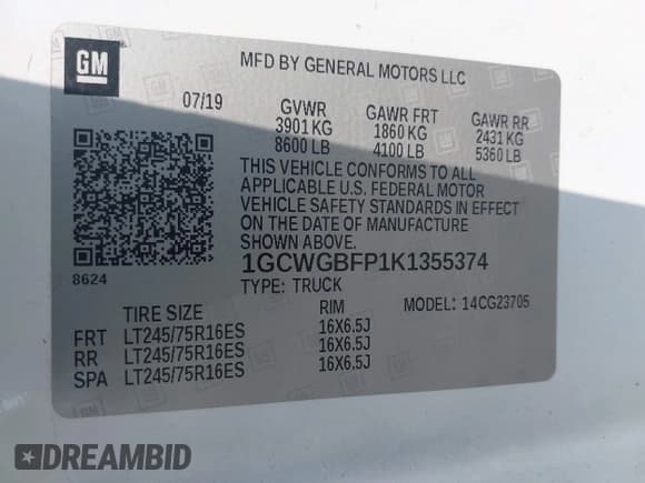 ✅ 2019 Chevrolet Express Cargo • VIN: 1GCWGBFP1K1355374 • Лот: 42350765. Опубликован ранее на IAAI с пробегом 316 510 миль. Бесплатный доступ к архиву аукционных продаж из США и подробный отчёт об истории автомобиля на DreamBid. Изображение 9.